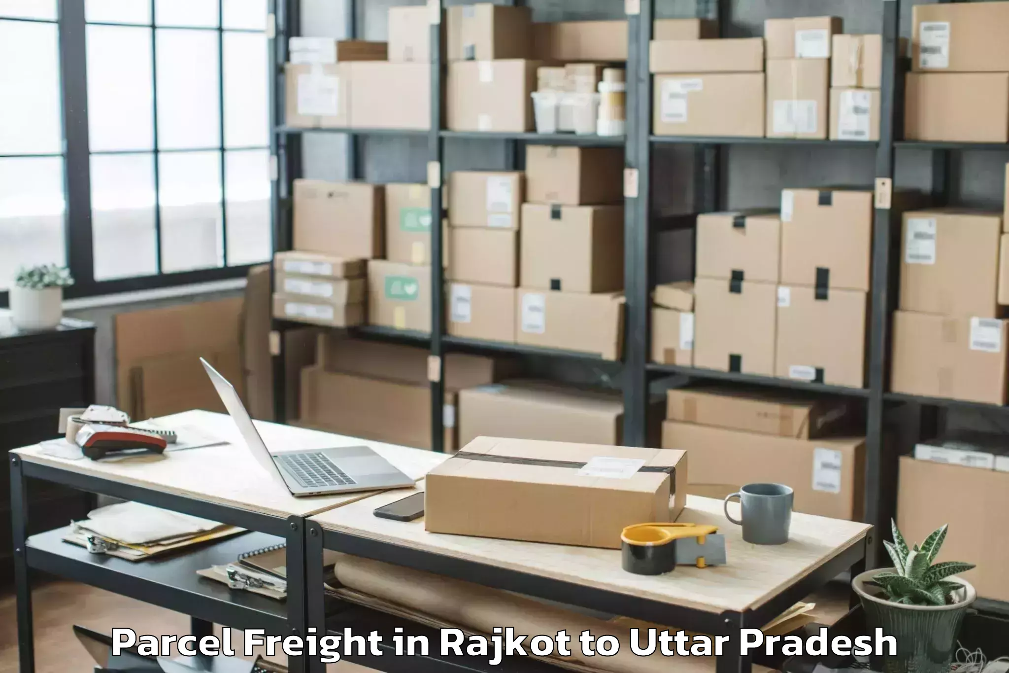 Book Rajkot to Sanskriti University Mathura Parcel Freight